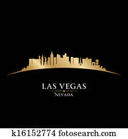 Las Vegas Nevada city skyline silhouette black background Las Vegas Nevada city skyline silhouette black background