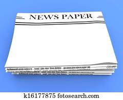 leer, zeitung, mit, kopieren platz, shows, nachrichten, medien, schlagzeile
