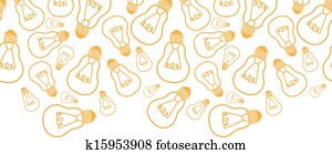 Light bulbs line art horizontal seamless pattern background border Light bulbs line art horizontal seamless pattern background border