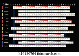 Linear calendar 2014