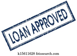 loan approved blue square stamp