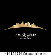 Los Angeles California city skyline silhouette. Vector illustration Los Angeles California city skyline silhouette. Vector illustration