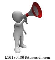 Loud Hailer Character Showing Broadcasting Proclaim And Megaphone Loud Hailer Character Showing Broadcasting Proclaim And Megaphone