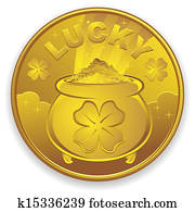 Lucky Gold Coin Cartoon