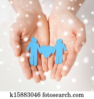 man hands with paper men man hands with paper men