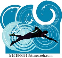 Man swimming. Vector illustration Man swimming. Vector illustration