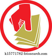 mano, dar dinero, símbolo