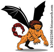 Manticore Lion Attacking Manticore Lion Attacking