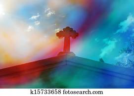 mausoleum cross abstract