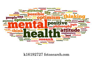 Mental health in word tag cloud