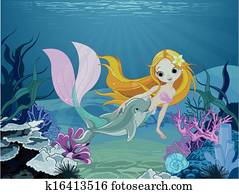 Mermaid and dolphin background Mermaid and dolphin background