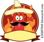 Mexican Chili Pepper Cartoon Logo Mexican Chili Pepper Cartoon Logo