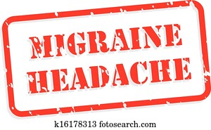 Migraine Headache Rubber Stamp Migraine Headache Rubber Stamp