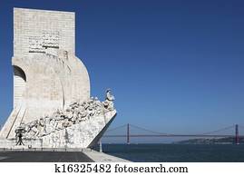 monumento, para, a, descobridores, em, lisboa, portugal
