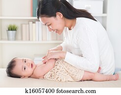 Mother massage baby Mother massage baby