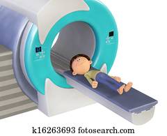 MRI Scanm Doctor and little boy, 3d MRI Scanm Doctor and little boy, 3d