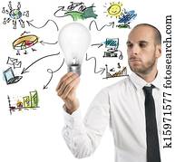 neue idee, von, a, geschäftsmann