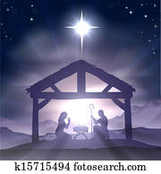 noël, mangeoire, scène nativité