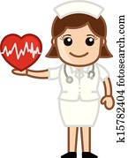 Nurse Holding Heart - Medical