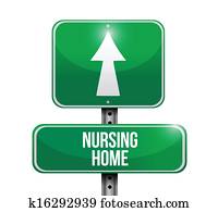 nursing home road sign illustration design