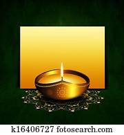 oil lamp with place for diwali greetings over dark background oil lamp with place for diwali greetings over dark background