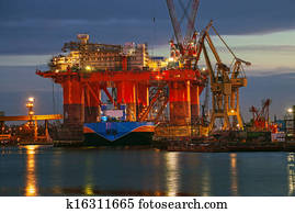 Oil rig in the yards Oil rig in the yards