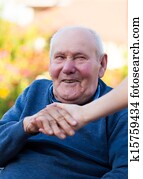 Old man smiling Old man smiling