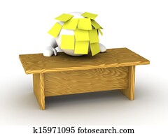 Overwhelmed Stressed 3D Man