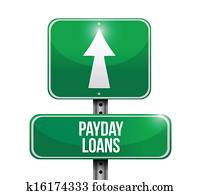 payday loans road sign illustration design