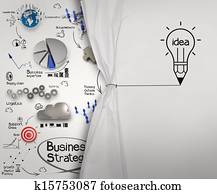 pencil lightbulb draw rope open wrinkled paper show business strategy as concept pencil lightbulb draw rope open wrinkled paper show business strategy as concept
