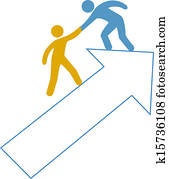 People helping hand up arrow People helping hand up arrow