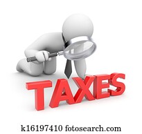 Person examines taxes