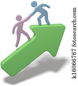 pessoas, ajudando dá, juntar, cima seta