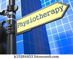 Physiotherapy Roadsign. Medical Concept. Physiotherapy Roadsign. Medical Concept.