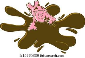 Pig in the Mud Cartoon Pig in the Mud Cartoon
