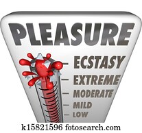 Pleasure Thermometer Measuring Enjoyment Comfort Ecstasty Level
