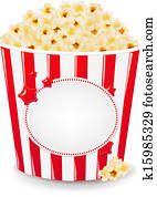 popcorn, ind, karton æske