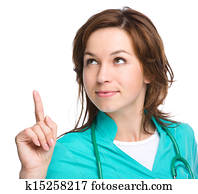 Portrait of a woman wearing doctor uniform