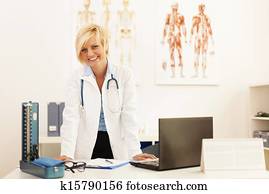 Portrait of young female doctor in her office 
