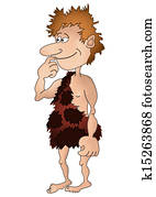 Prehistoric boy, isolated Prehistoric boy, isolated