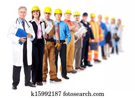 profesional, trabajadores, group.