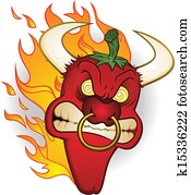 Raging Bull Chili Pepper Cartoon Ch Raging Bull Chili Pepper Cartoon Ch