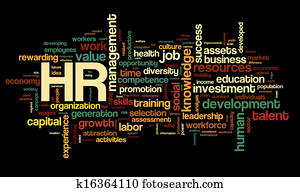 recursos humanos, conceito, em, tag, nuvem