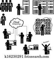 rede computador, servidor, dados centram