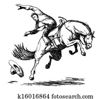 Rodeo Cowboy Falling off Horse Rodeo Cowboy Falling off Horse