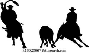 Rodeo Cowboy Horse Bull Riding Silhouette Rodeo Cowboy Horse Bull Riding Silhouette