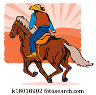 Rodeo Cowboy Riding Horse Rodeo Cowboy Riding Horse