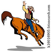 Rodeo Cowboy Riding Horse Rodeo Cowboy Riding Horse