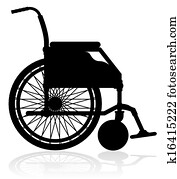 rollstuhl, schwarz, silhouette, abbildung