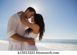 Romantic couple embracing 